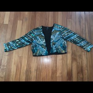 Full Sequin Cropped Cardigan